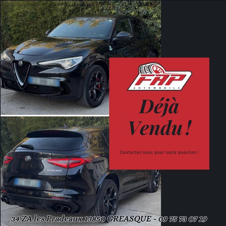 ACHETER UN ALFA ROMEO STELVIO QUADRIOFOGLIO V6 D'OCCASION PRES DE PEYPIN